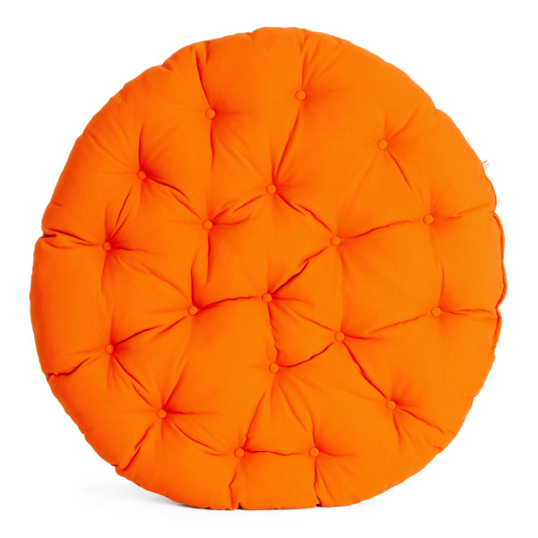 Кресло из ротанга «Папасан» (Papasan 23/01 Antique brown античный чёрно-коричневый) + Подушка (ткань оранжевая) фото № 13