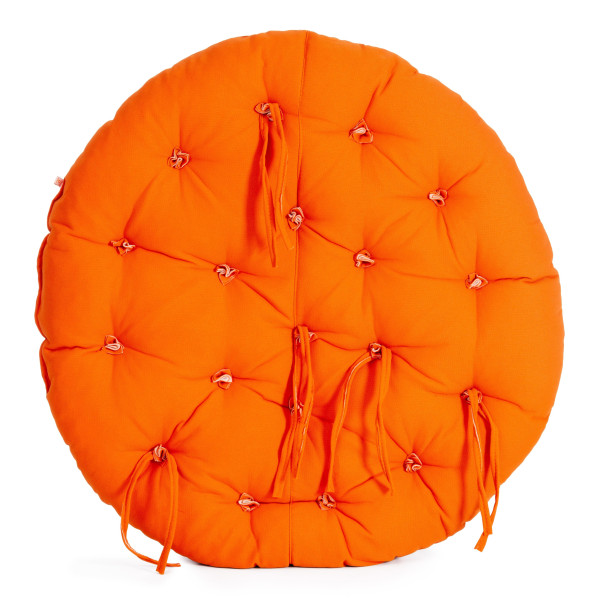 Кресло из ротанга «Папасан» (Papasan 23/01 Antique brown античный чёрно-коричневый) + Подушка (ткань оранжевая) фото № 14