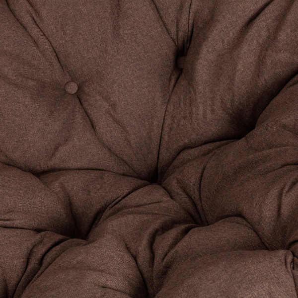 Кресло из ротанга «Папасан» (Papasan 23/01 Antique brown античный чёрно-коричневый) + Подушка (ткань коричневая) фото № 8
