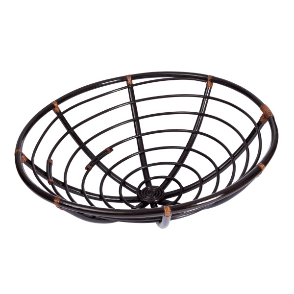 Кресло из ротанга «Папасан» (Papasan 23/01 Antique brown античный чёрно-коричневый) + Подушка (ткань коричневая) фото № 18