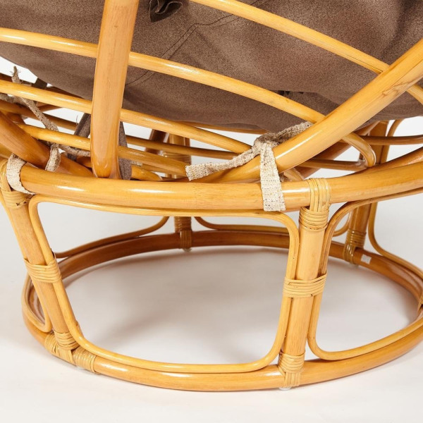 Кресло из ротанга «Папасан» (Papasan 23/01 Honey мёд) + Подушка (экошерсть коричневая) фото № 3