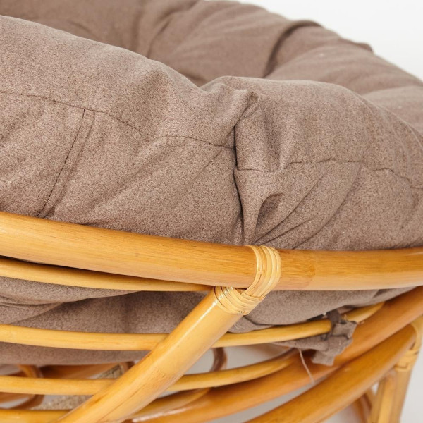 Кресло из ротанга «Папасан» (Papasan 23/01 Honey мёд) + Подушка (экошерсть коричневая) фото № 5