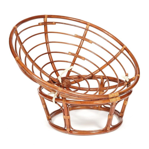 Кресло из ротанга «Папасан» (Papasan 23/01 Pecan орех) + Подушка (экошерсть коричневая) фото № 9
