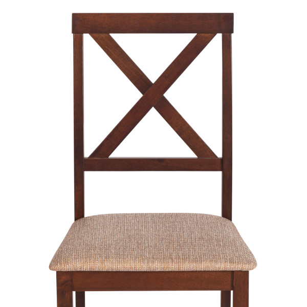 Обеденный комплект эконом «Hudson Dining Set» (стол + 4 стула) (cappuccino (темный орех), ткань кор.-золотая) фото № 4