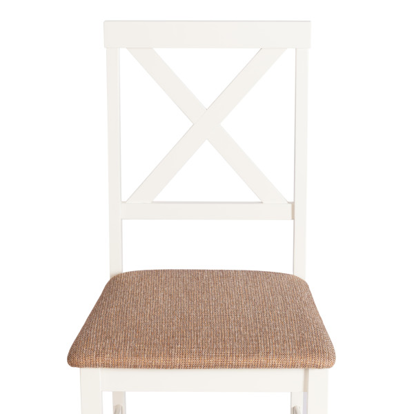 Обеденный комплект эконом «Hudson Dining Set» (стол + 4 стула) (ivory white (слоновая кость), ткань кор.-золотая) фото № 6