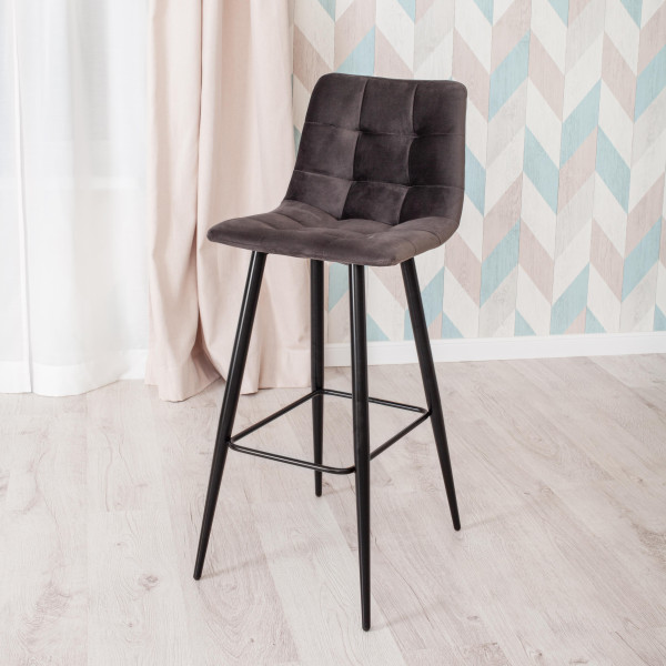 Стул барный «Chilly» (mod.7095б) (темно-серый barkhat 14/черный) фото № 10