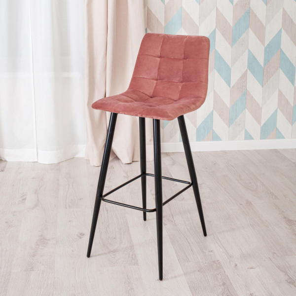 Стул барный «Chilly» (mod.7095б) (коралловый barkhat 15 /черный) фото № 10