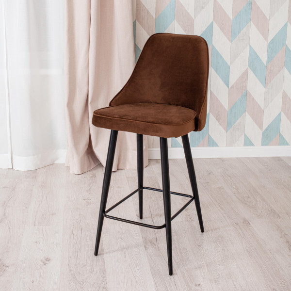 Стул барный «Kish» (mod. 714) (коричневый barkhat 11/черный) фото № 11