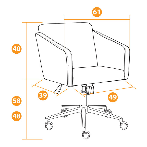 Кресло офисное «Milan» (хром флок, розовый, 137) фото № 13