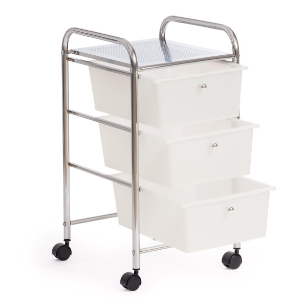 Столик c 3 ящиками для хранения NY-3296-3 (хром/белый) фото № 2