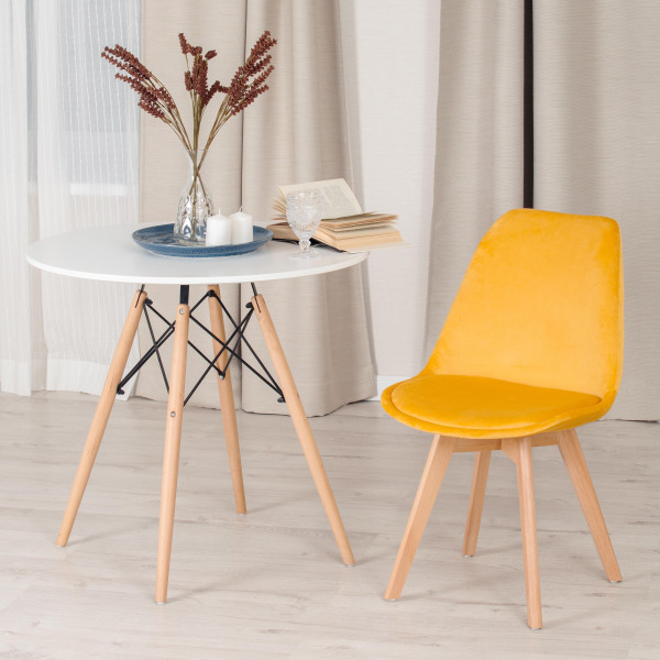 Стул Secret De Maison TULIP SOFT (mod. 74) (желтый (HLR 41)/натуральный) фото № 9