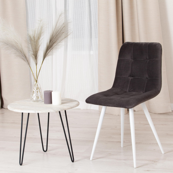 Стул CHILLY (mod. 7095-1) (темно-серый barkhat 14/белый) фото № 10