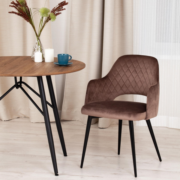 Кресло VALKYRIA (mod. 711) ткань/металл, 55х55х80 см, высота до сиденья 48 см, коричневый barkhat 12/черный фото № 9