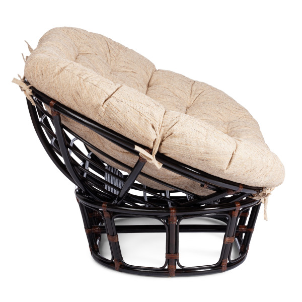 Кресло "MAMASAN" 23/02 W /с подушкой/ Antique brown (античный черно-коричневый) фото № 2