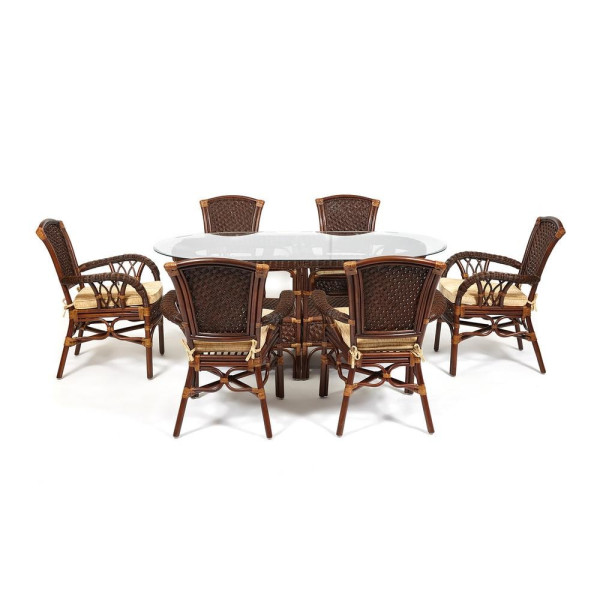 Комплект обеденный «Андреа Гранд» (Grand Andrea) натуральный ротанг (Pecan washed) фото № 9