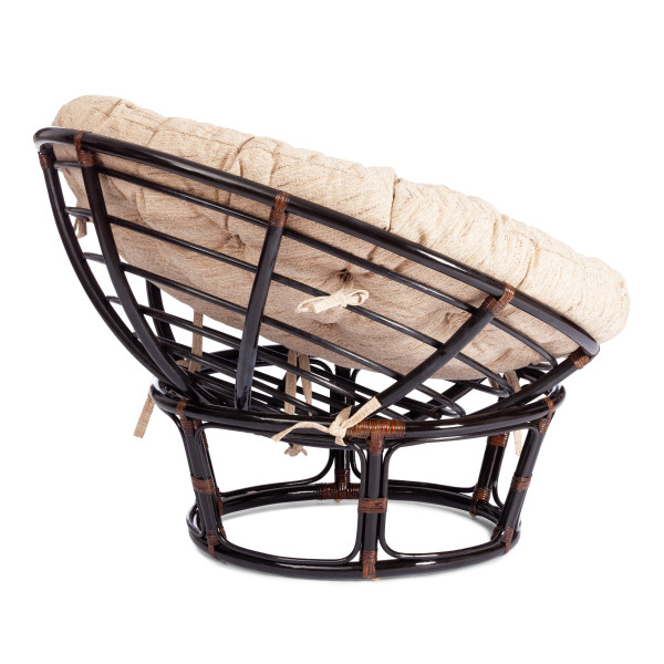 Кресло из натурального ротанга «Папасан» (Papasan 23/01 Antique brown античный чёрно-коричневый) + Подушка (старт) фото № 3