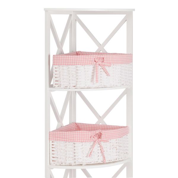 Угловая этажерка Secret De Maison ANGULAIRE 4 белый, ткань - красная клетка (Белый) фото № 4