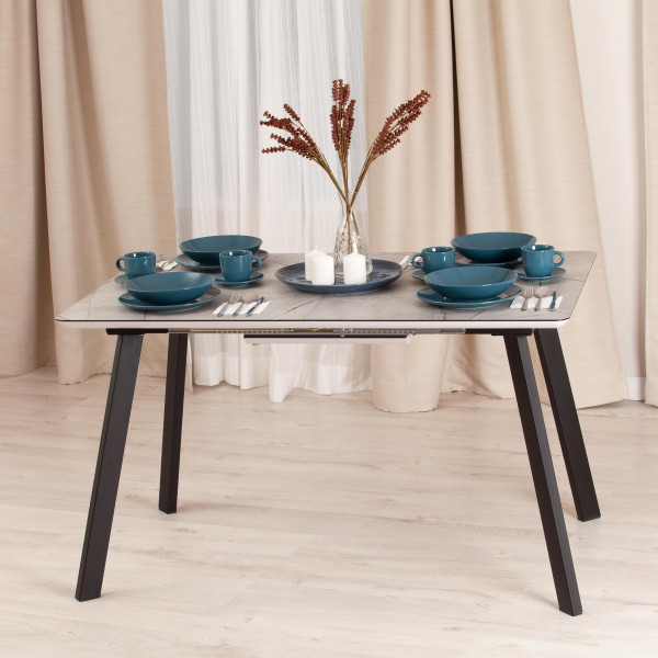 Стол обеденный DARWIN Мрамор светлый/Черный фото № 16