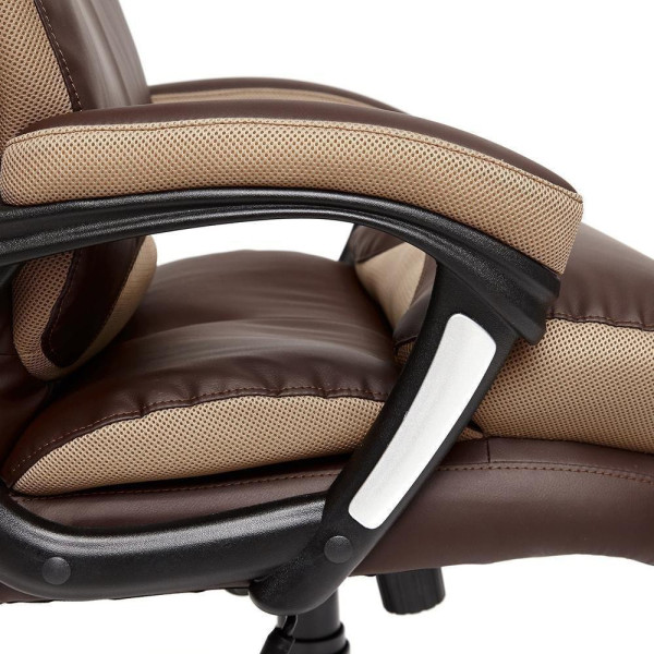 Кресло офисное TetChair «Duke» (Искусств. корич. кожа + бронзовая сетка) фото № 6