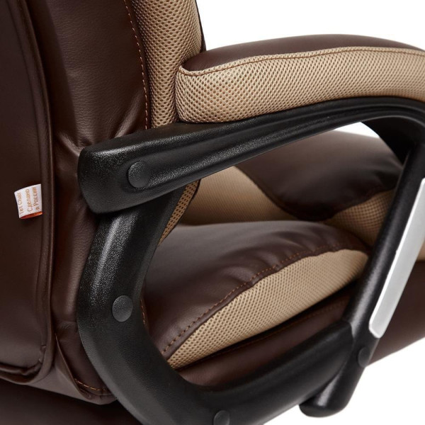 Кресло офисное TetChair «Duke» (Искусств. корич. кожа + бронзовая сетка) фото № 10