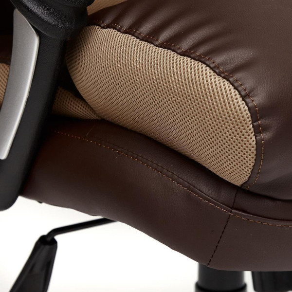 Кресло офисное TetChair «Duke» (Искусств. корич. кожа + бронзовая сетка) фото № 11