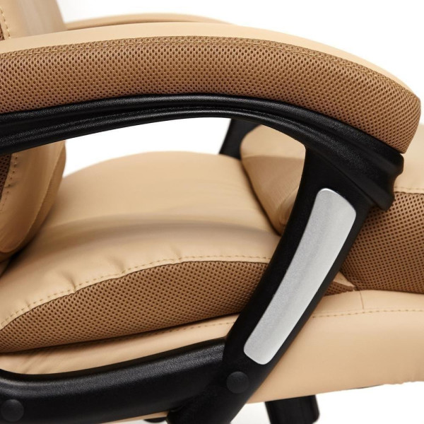 Кресло офисное TetChair «Duke» (Искусств. бежевая кожа + бронзовая сетка) фото № 7