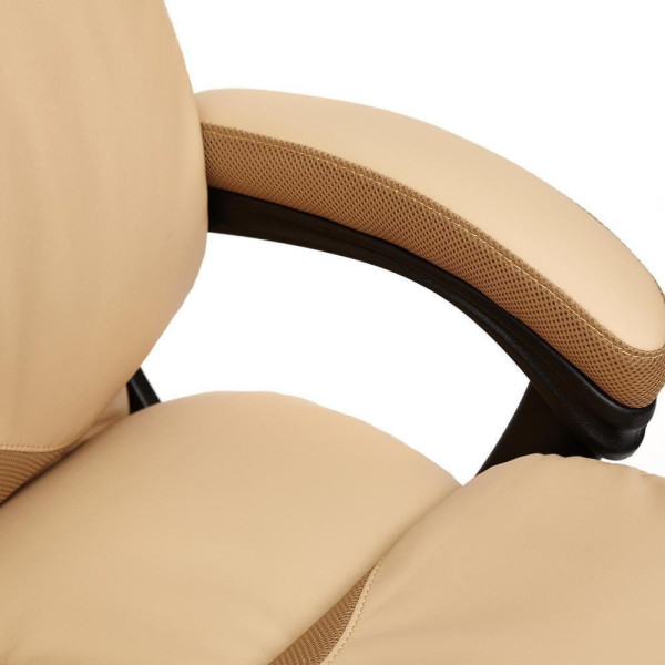 Кресло офисное TetChair «Duke» (Искусств. бежевая кожа + бронзовая сетка) фото № 12