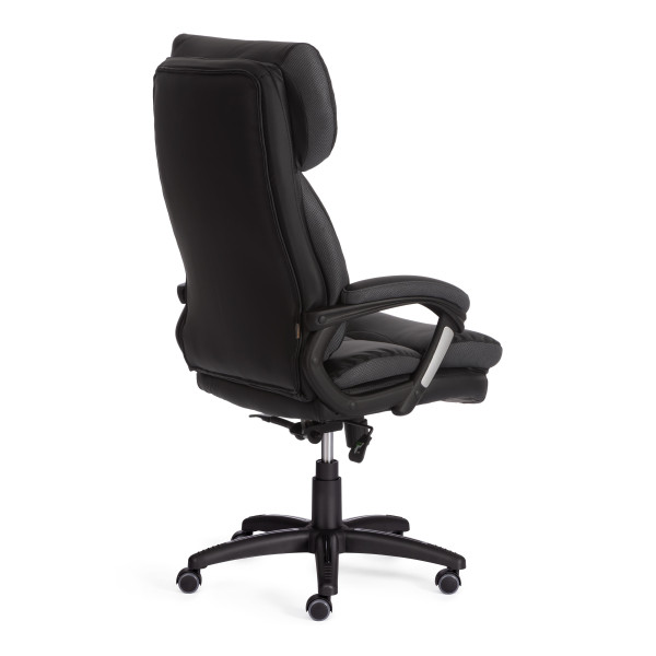 Кресло офисное TetChair «Duke» (Искусств. чёрн. кожа + серая сетка) фото № 3