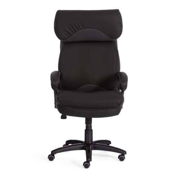 Кресло офисное TetChair «Duke» (Искусств. чёрн. кожа + серая сетка) фото № 5
