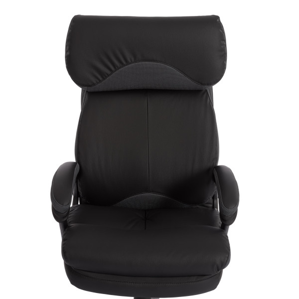 Кресло офисное TetChair «Duke» (Искусств. чёрн. кожа + серая сетка) фото № 6