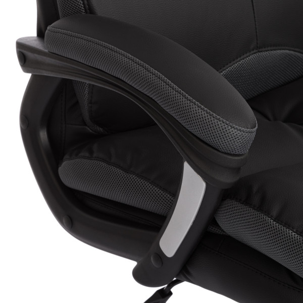Кресло офисное TetChair «Duke» (Искусств. чёрн. кожа + серая сетка) фото № 11