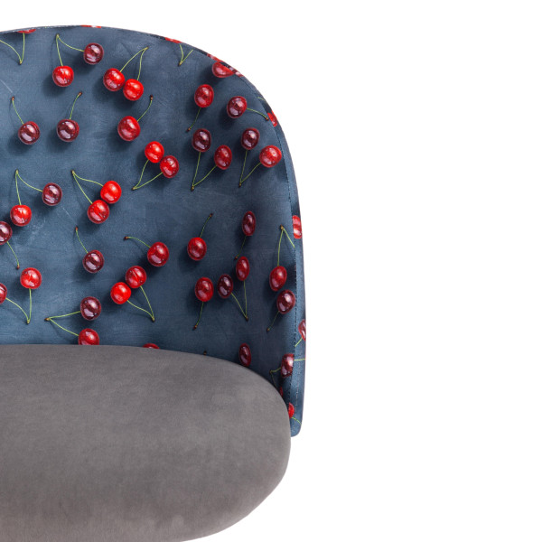 Кресло MELODY (ткань/флок, серый, Botanica 08 cherry/29) фото № 6