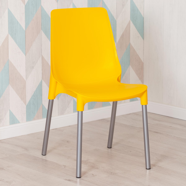 Стул GENIUS (mod 75) (желтый/ножки хром) фото № 10