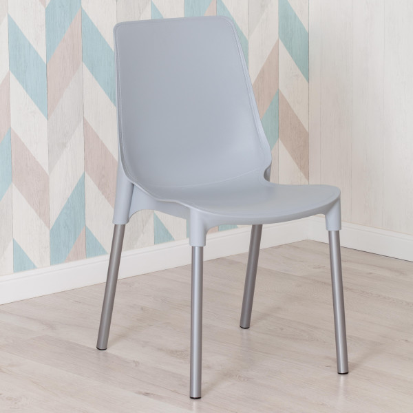 Стул GENIUS (mod 75) (серый/ножки хром) фото № 10