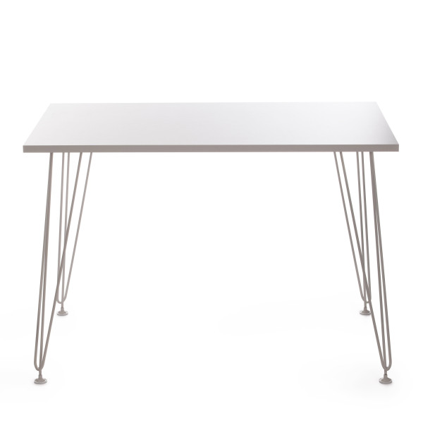 Стол STAR ЛДСП/металл, 110х70х75 см, белый топ/белые ножки фото № 2