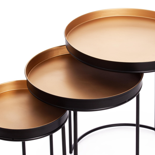 Набор столиков Secret De Maison RUNA ( mod. 11870 ) (черный/античная медь) фото № 6
