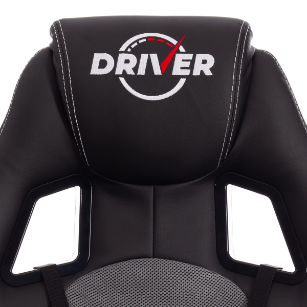 Кресло DRIVER (22) (кож/зам/ткань, черный/серый, 36-6/TW-12) фото № 8