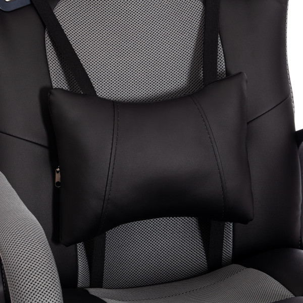 Кресло DRIVER (22) (кож/зам/ткань, черный/серый, 36-6/TW-12) фото № 9