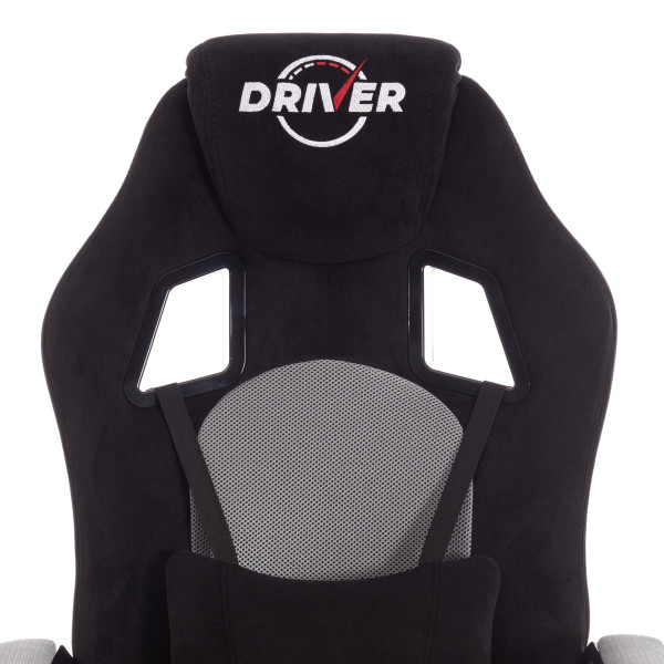 Кресло DRIVER (22) (флок/ткань, черный/серый, 35/TW-12) фото № 7