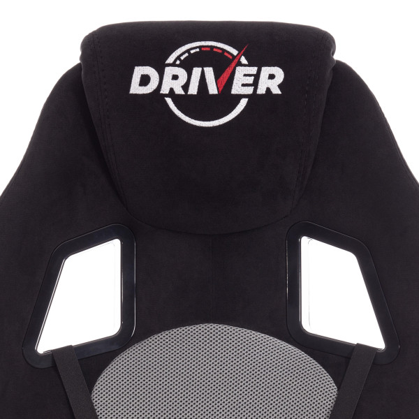 Кресло DRIVER (22) (флок/ткань, черный/серый, 35/TW-12) фото № 8