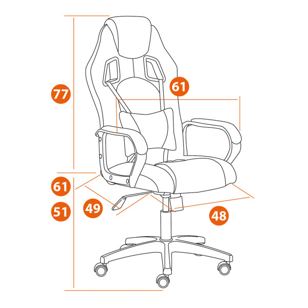 Кресло DRIVER (22) (флок/ткань, черный/серый, 35/TW-12) фото № 20