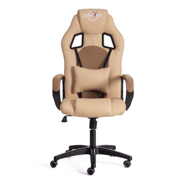 Кресло DRIVER (22) (кож/зам/ткань, бежевый/бронза, 36-34/TW-21) фото № 5