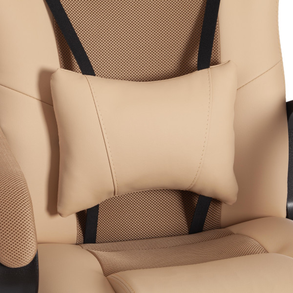 Кресло DRIVER (22) (кож/зам/ткань, бежевый/бронза, 36-34/TW-21) фото № 9