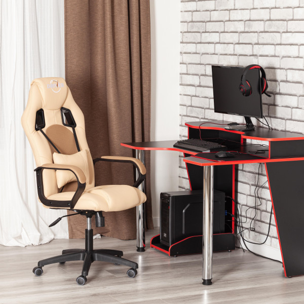 Кресло DRIVER (22) (кож/зам/ткань, бежевый/бронза, 36-34/TW-21) фото № 19