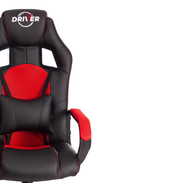 Кресло DRIVER (22) (кож/зам/ткань, черный/красный, 36-6/TW-08) фото № 6