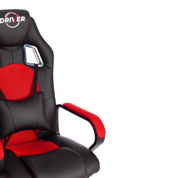 Кресло DRIVER (22) (кож/зам/ткань, черный/красный, 36-6/TW-08) фото № 12