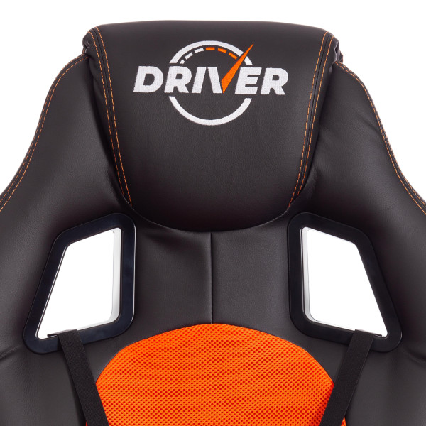Кресло DRIVER (22) (кож/зам/ткань, черный/оранжевый, 36-6/TW-07) фото № 8