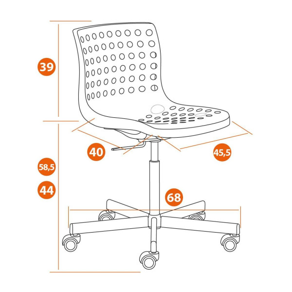 Офисное кресло SKALBERG OFFICE (mod. C-084-B) металл/пластик, 46 х 59 х 75-90 см, Black (черный) фото № 12