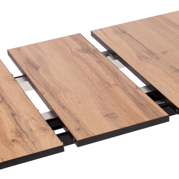 Стол MALTIDO ЛДСП/HPL/металл, 130 х 75+30 х 75 см, Дуб Вотан/чёрный фото № 9