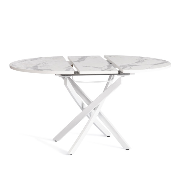 Стол MANZANA ЛДСП/HPL/металл, 100 х 100+30 х 75 см, Мрамор светлый/чёрный фото № 5